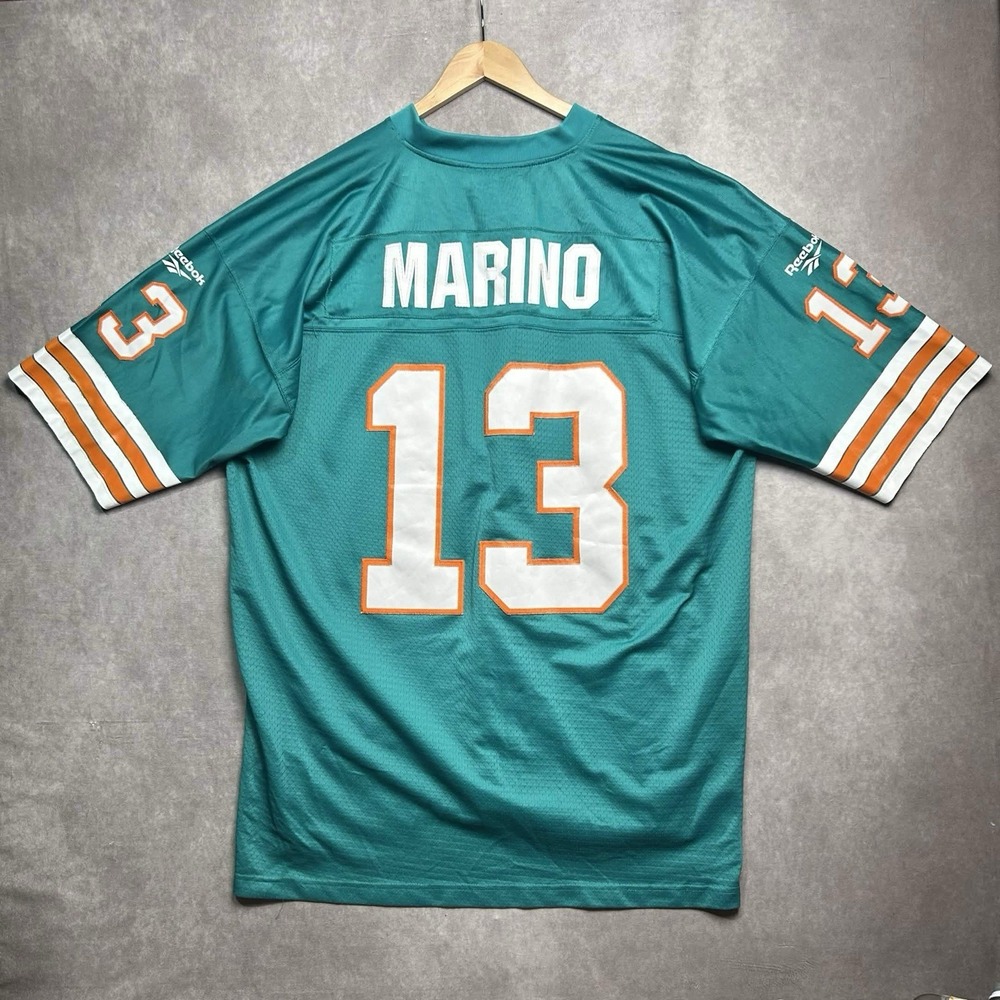 VTG Miami Dolphins Dan Marino 1984 Throwback Jersey 2XL Reebok #13 Embroidered - Picture 2 of 7
